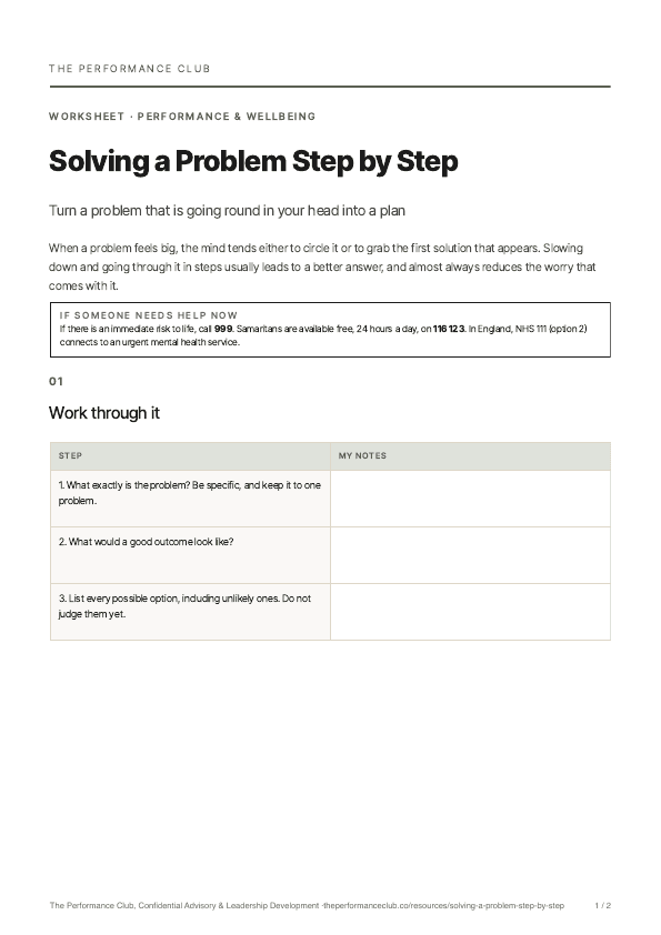 First page of Solving a Problem Step by Step